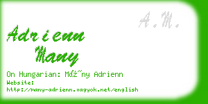 adrienn many business card